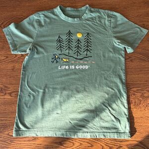 Life is Good Women's Hiking Through The Woods Short Sleeve 100% Cotton T Shirt